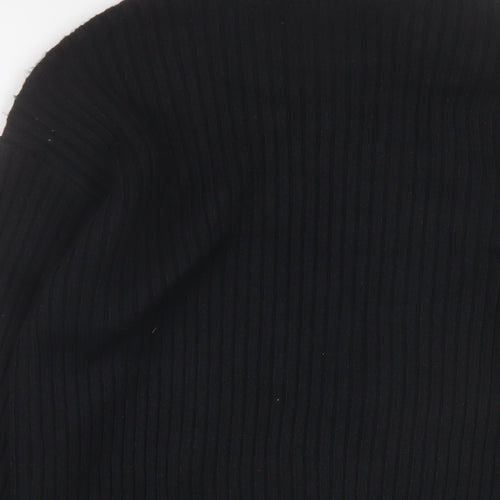 Marks and Spencer Womens Black Crew Neck Polyester Pullover Jumper Size S