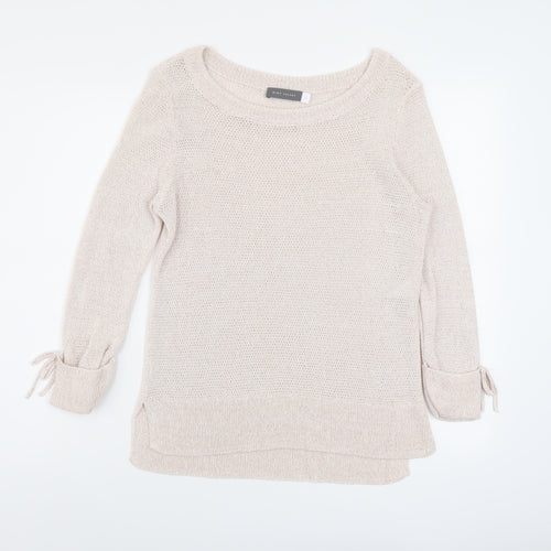 Mint Velvet Womens Pink Boat Neck Cotton Pullover Jumper Size 12