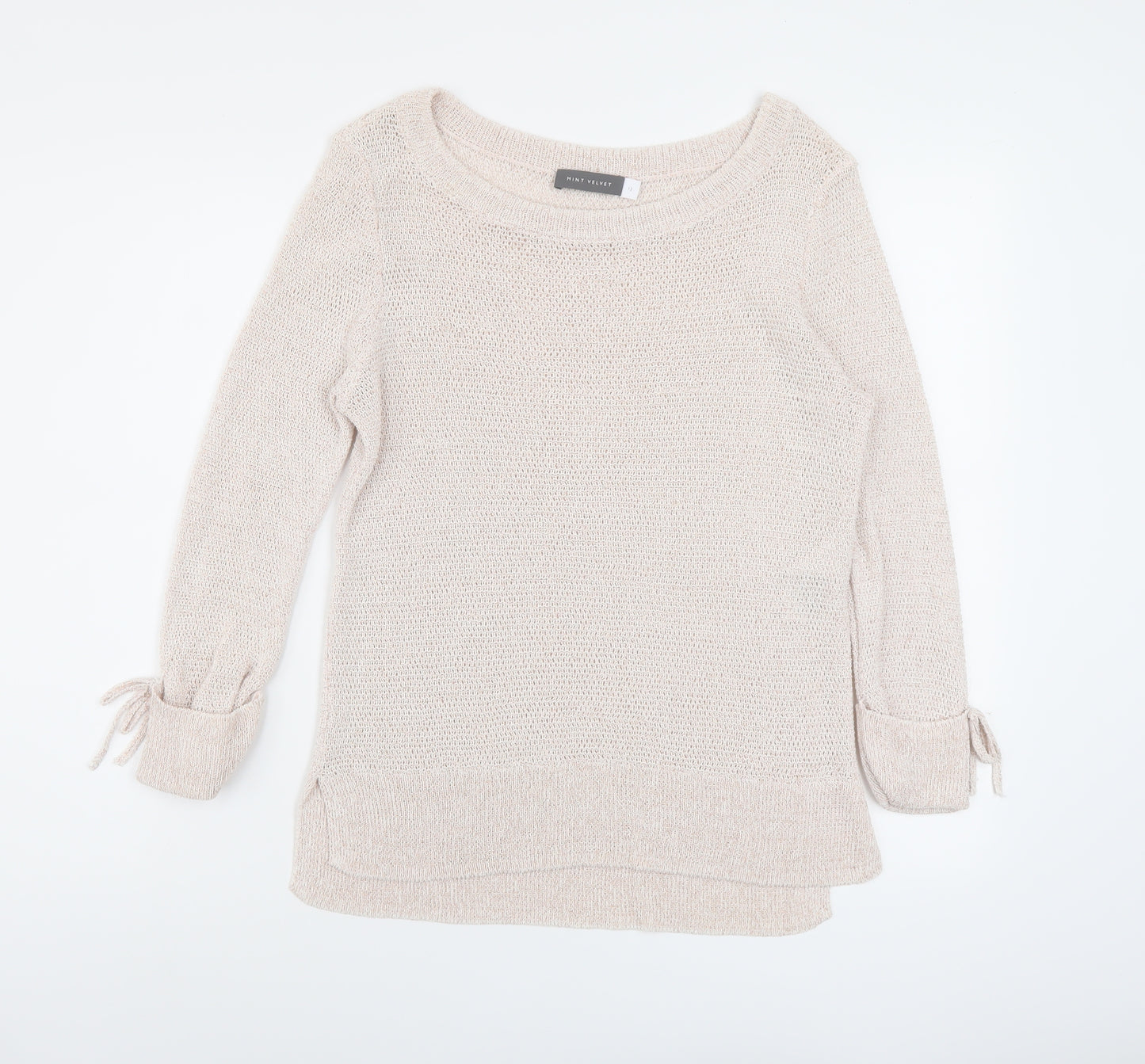 Mint Velvet Womens Pink Boat Neck Cotton Pullover Jumper Size 12