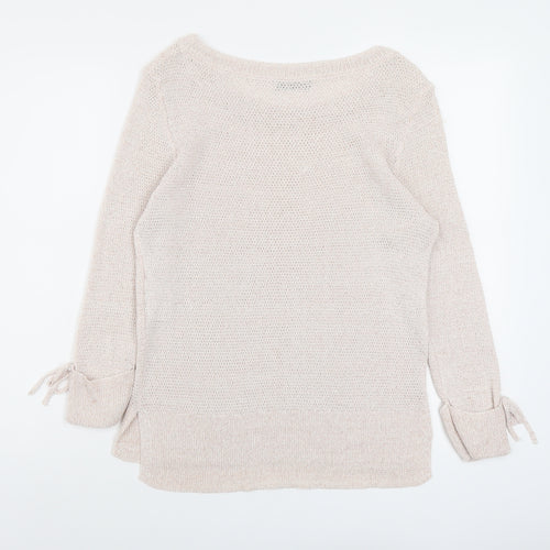 Mint Velvet Womens Pink Boat Neck Cotton Pullover Jumper Size 12