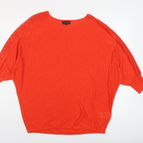 Phase Eight Womens Red Boat Neck Linen Pullover Jumper Size M