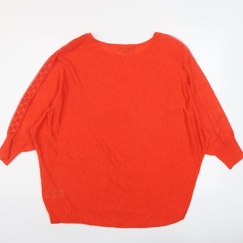 Phase Eight Womens Red Boat Neck Linen Pullover Jumper Size M