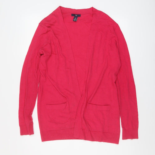 Gap Womens Pink V-Neck Cotton Cardigan Jumper Size S