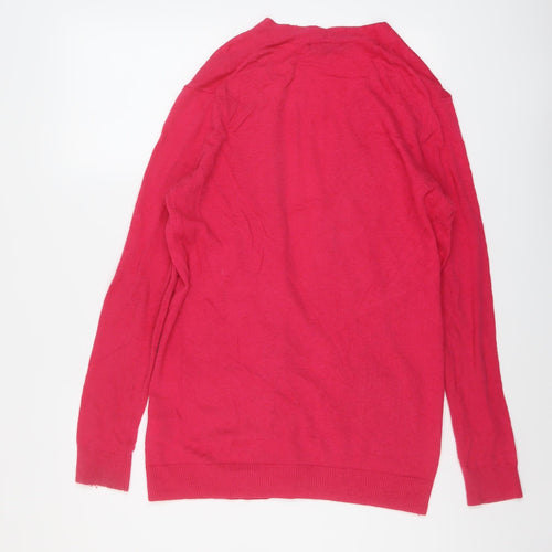 Gap Womens Pink V-Neck Cotton Cardigan Jumper Size S
