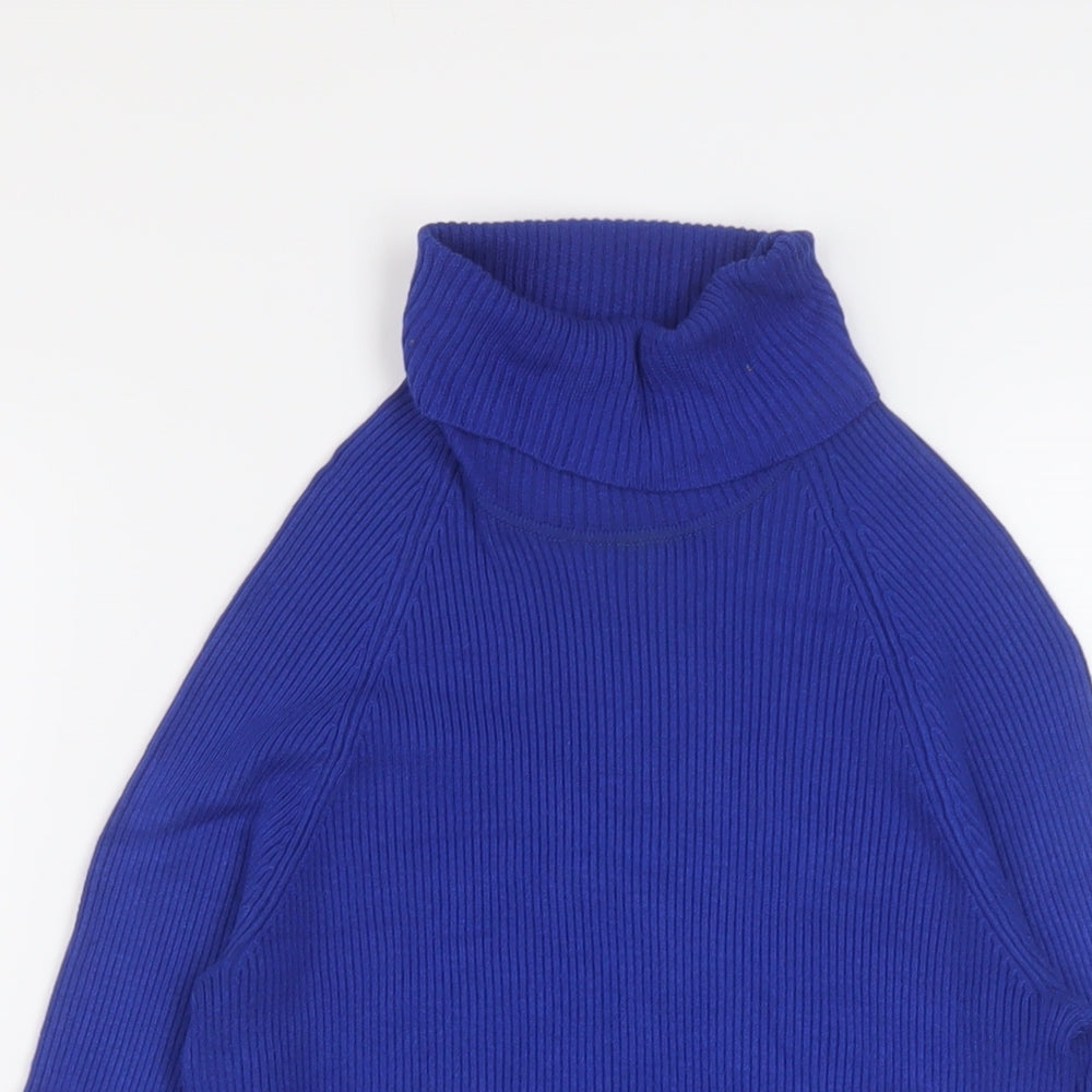 Marks and Spencer Womens Blue Roll Neck Viscose Pullover Jumper Size 12
