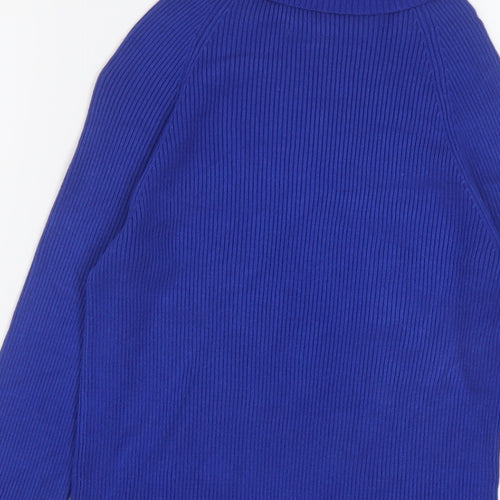 Marks and Spencer Womens Blue Roll Neck Viscose Pullover Jumper Size 12
