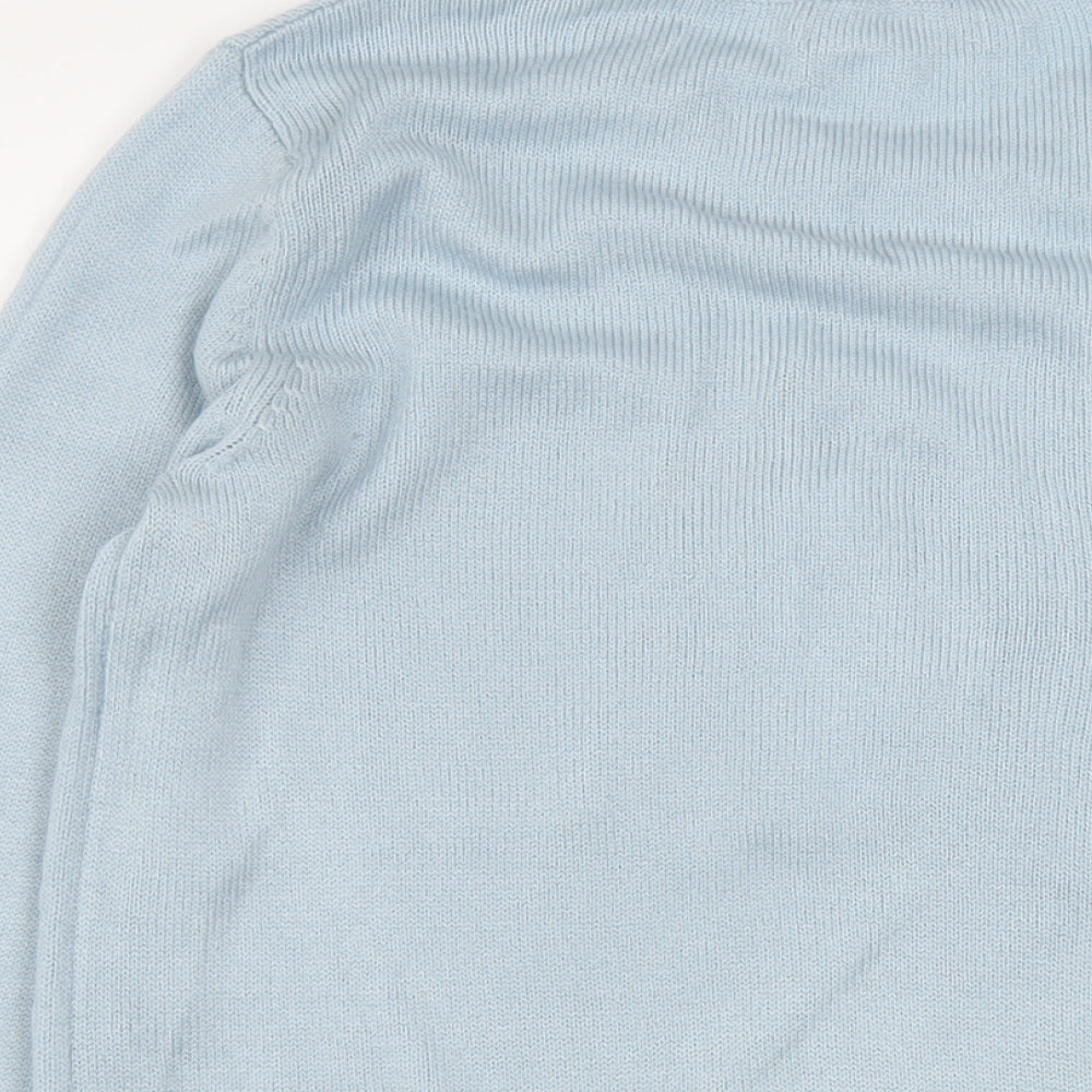 Marks and Spencer Womens Blue Round Neck Acrylic Pullover Jumper Size XL