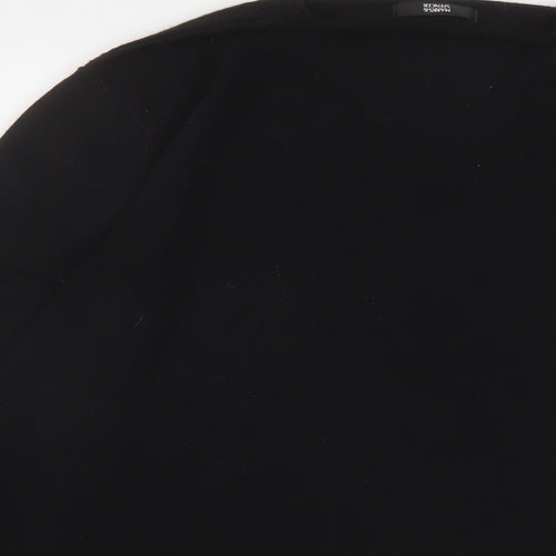 Marks and Spencer Mens Black V-Neck Acrylic Pullover Jumper Size L Long Sleeve
