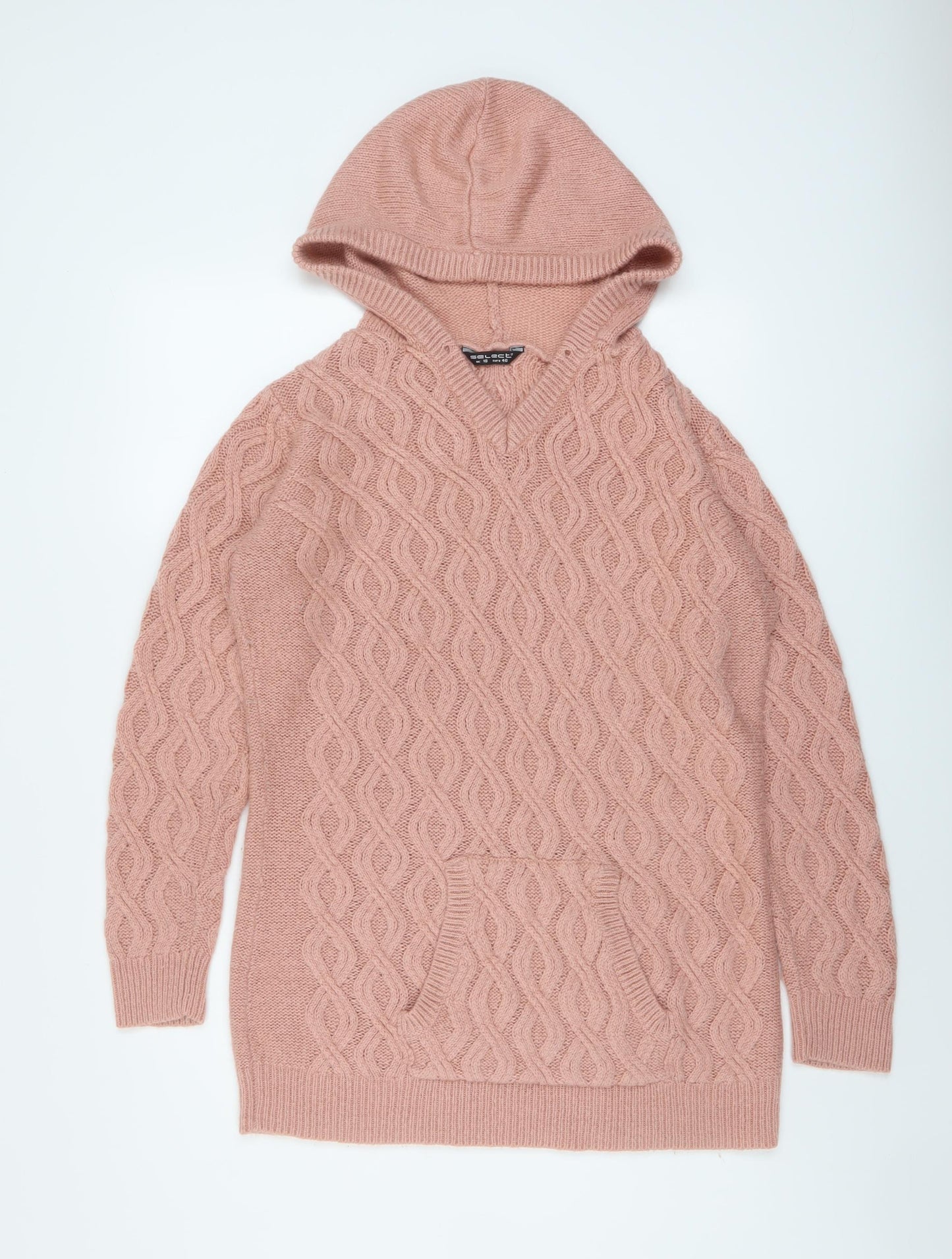 Select Womens Pink Round Neck Acrylic Pullover Jumper Size 18