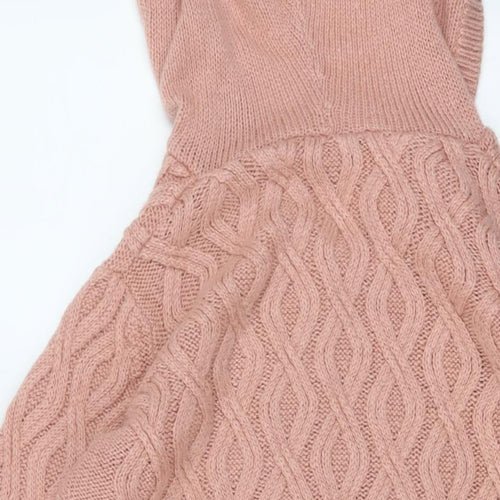Select Womens Pink Round Neck Acrylic Pullover Jumper Size 18