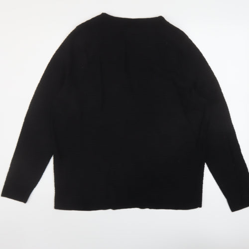 Marks and Spencer Womens Black Round Neck Viscose Pullover Jumper Size 18
