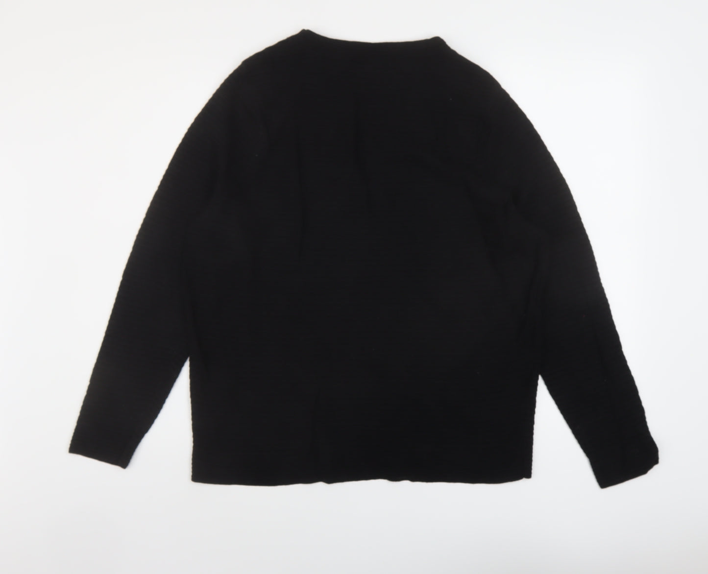 Marks and Spencer Womens Black Round Neck Viscose Pullover Jumper Size 18
