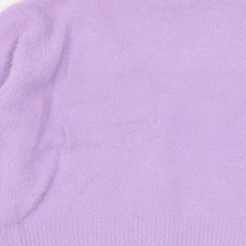 Kaisley Womens Purple V-Neck Nylon Cardigan Jumper Size L