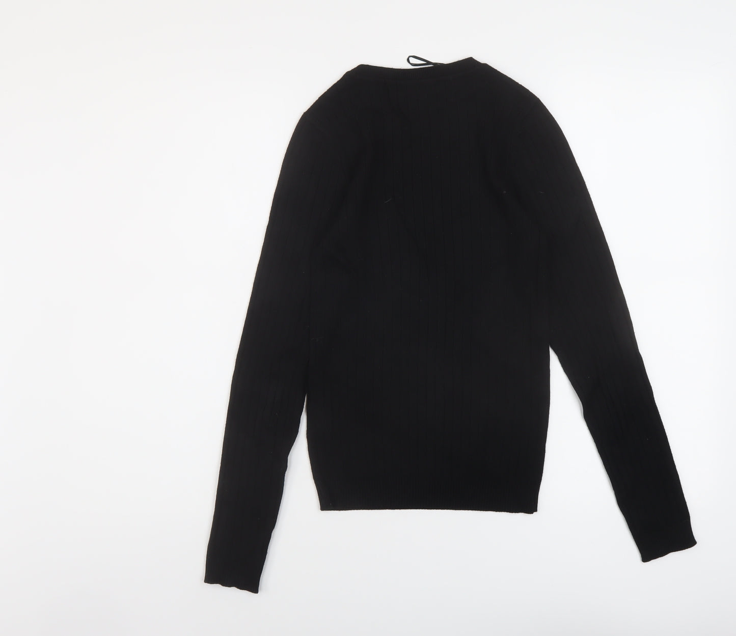 New Look Womens Black Round Neck Viscose Pullover Jumper Size 8