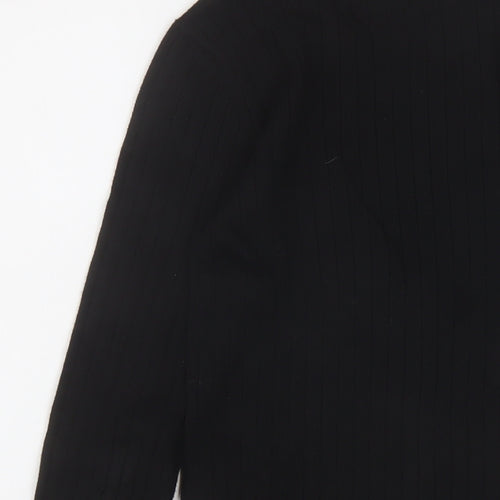 New Look Womens Black Round Neck Viscose Pullover Jumper Size 8