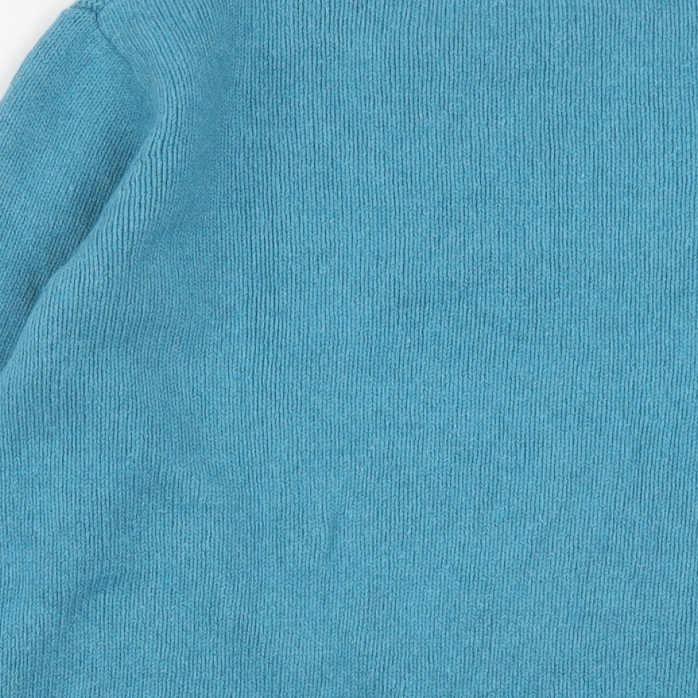 Tulchan Womens Blue Crew Neck Acrylic Pullover Jumper Size M