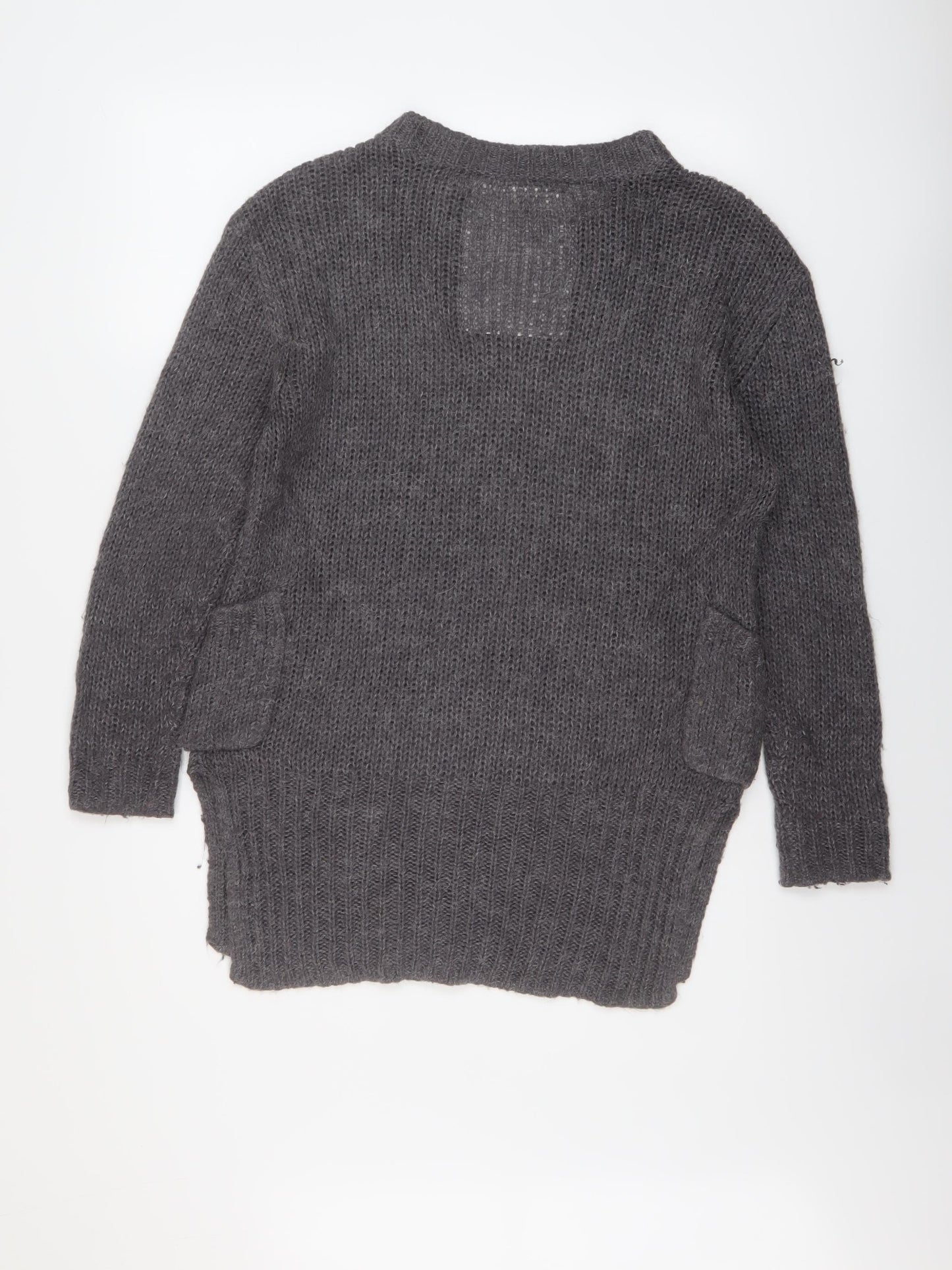 Superdry Womens Grey Round Neck Acrylic Pullover Jumper Size M