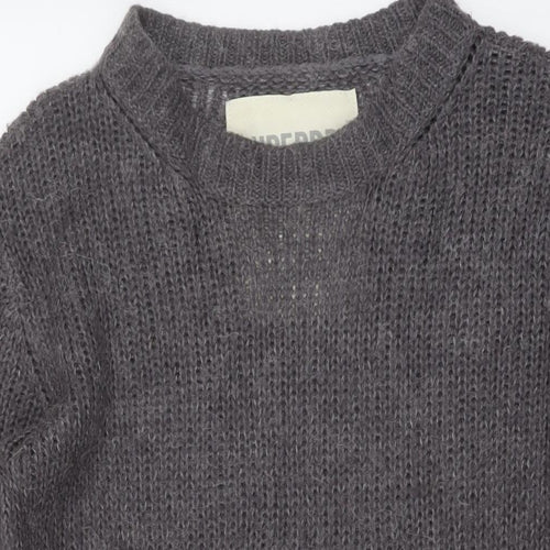 Superdry Womens Grey Round Neck Acrylic Pullover Jumper Size M