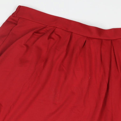 Fashion Extra Womens Red Polyester Trousers Size 24 Regular - Cullotte