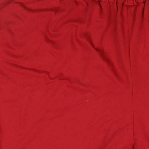 Fashion Extra Womens Red Polyester Trousers Size 24 Regular - Cullotte