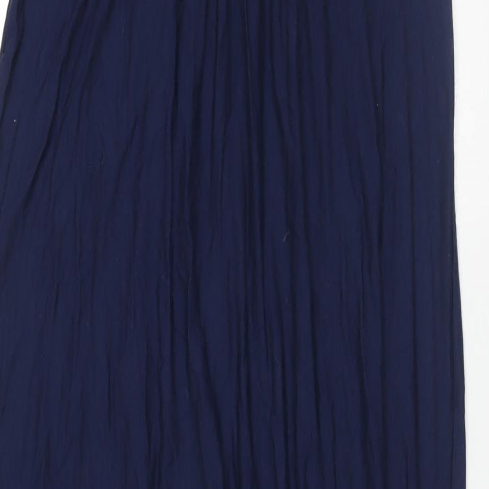 Joules Womens Blue Viscose Maxi Size 12 V-Neck Pullover - Floral Print
