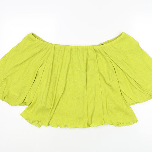NEXT Womens Green Polyester Basic Blouse Size 12 Boat Neck