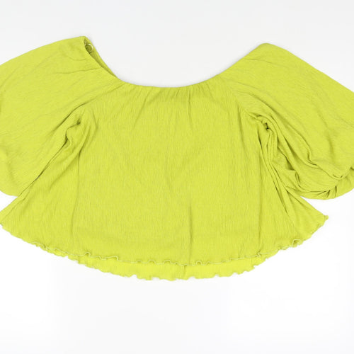 NEXT Womens Green Polyester Basic Blouse Size 12 Boat Neck