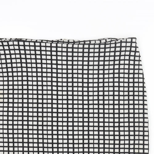 Soaked Womens Black Check Cotton Straight & Pencil Skirt Size S Zip