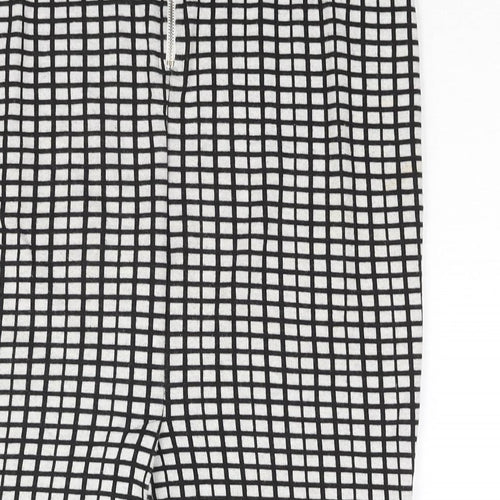 Soaked Womens Black Check Cotton Straight & Pencil Skirt Size S Zip