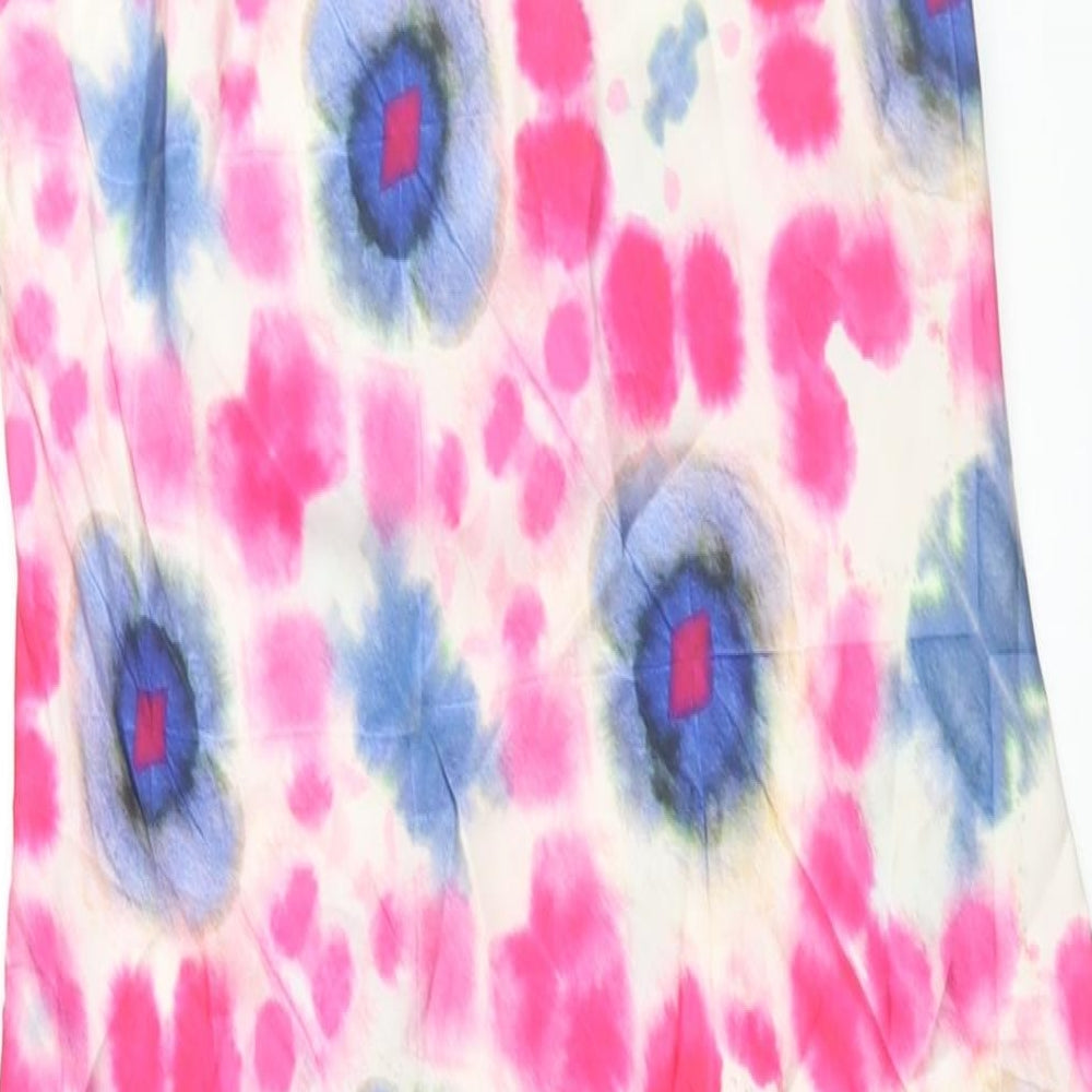 Zara Womens Multicoloured Geometric Polyester Maxi Size M Halter Pullover