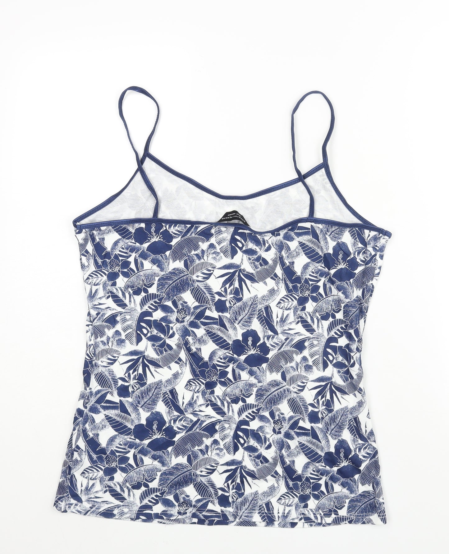 Dorothy Perkins Womens Blue Floral Cotton Basic Tank Size 18 Scoop Neck
