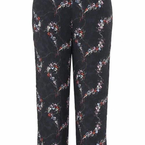 New Look Womens Black Geometric Viscose Trousers Size 14 L24 in Regular Zip