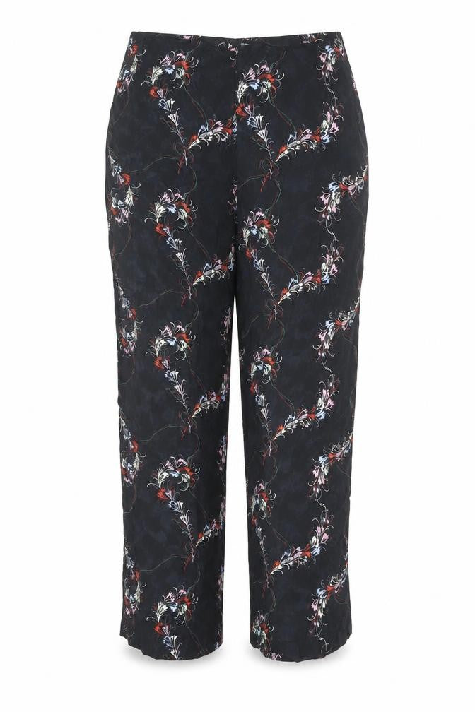 New Look Womens Black Geometric Viscose Trousers Size 14 L24 in Regular Zip