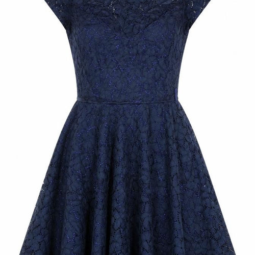 Mela Loves London Womens Blue Polyester Fit & Flare Size 10 Round Neck Pullover