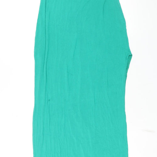 PRETTYLITTLETHING Womens Green Viscose Maxi Size 14 Halter Tie - Backless