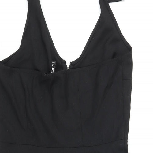 Divided by H&M Womens Black Polyester Shift Size 12 Halter Zip - Pleated