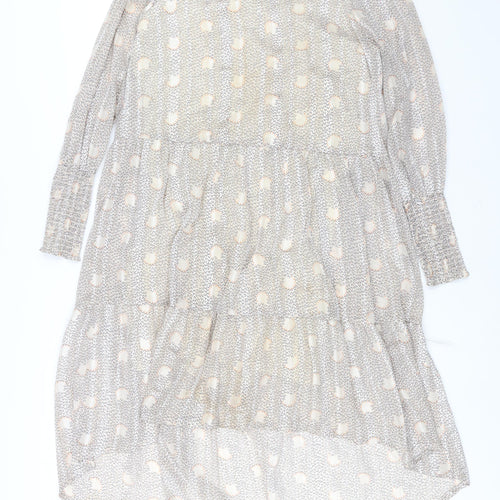 CULTURE Womens Beige Geometric Polyester Shift Size M V-Neck Pullover