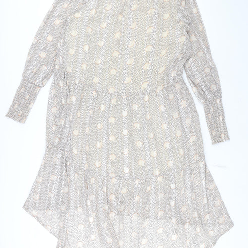 CULTURE Womens Beige Geometric Polyester Shift Size M V-Neck Pullover