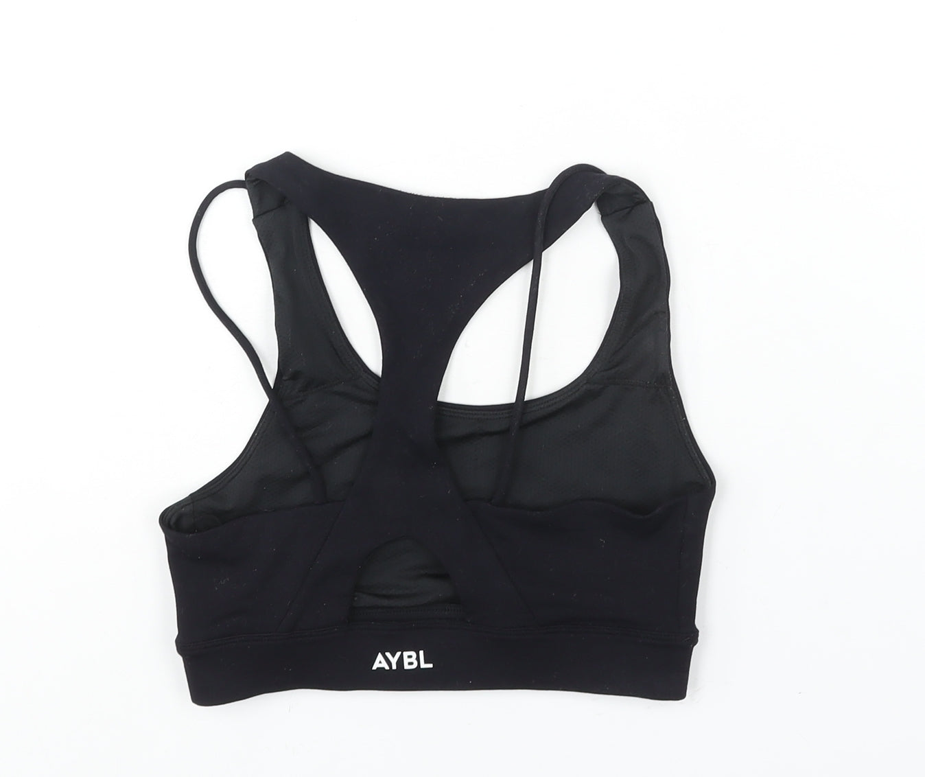 Aybl Womens Black Polyester Cropped Tank Size S Scoop Neck Pullover - Logo