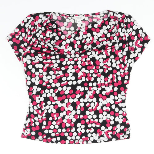 Precis Womens Multicoloured Geometric Polyester Basic Blouse Size XS Cowl Neck