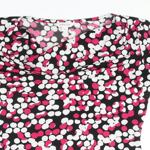Precis Womens Multicoloured Geometric Polyester Basic Blouse Size XS Cowl Neck