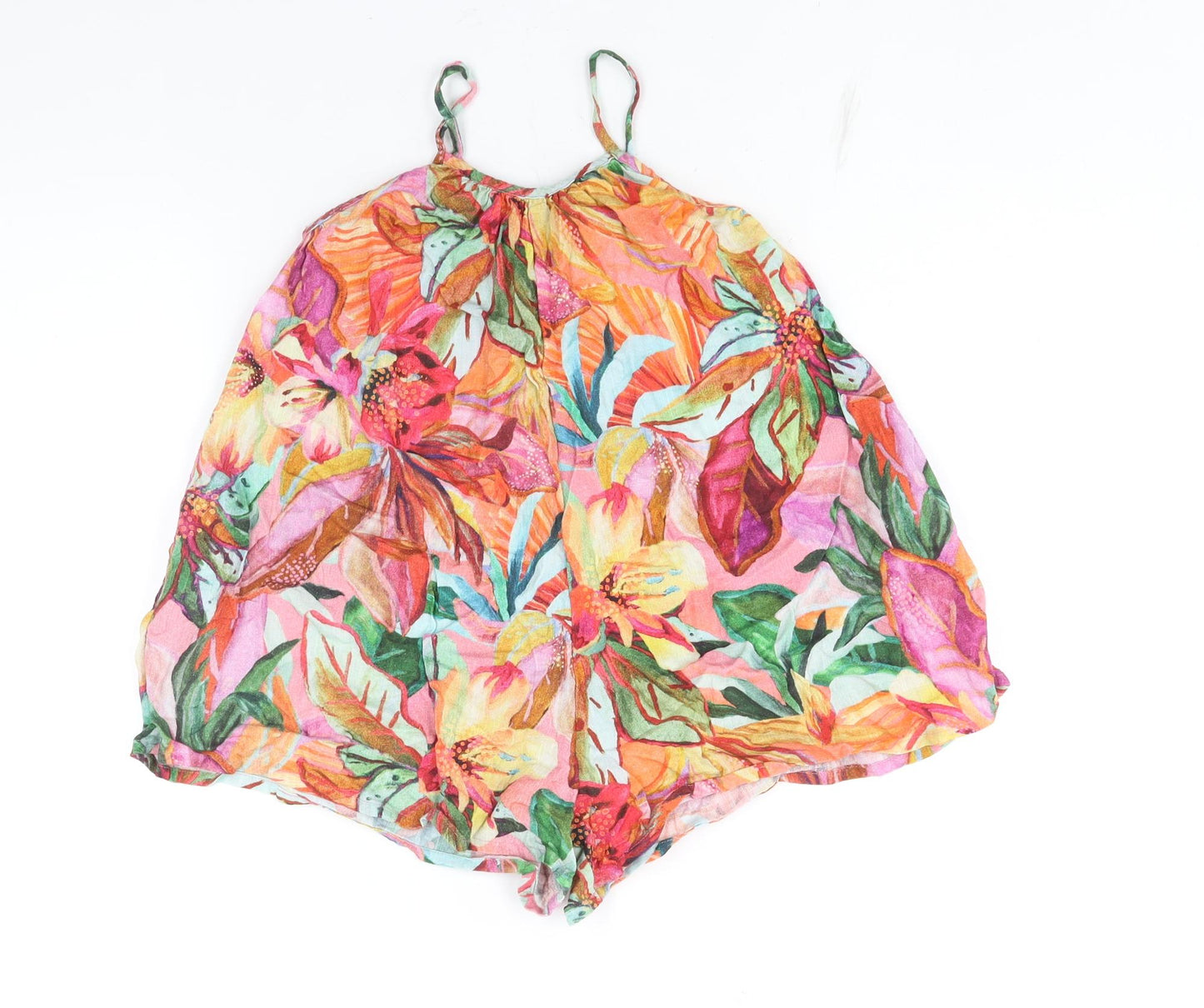 NEXT Girls Multicoloured Floral Cotton Romper One-Piece Size 6 Years Pullover