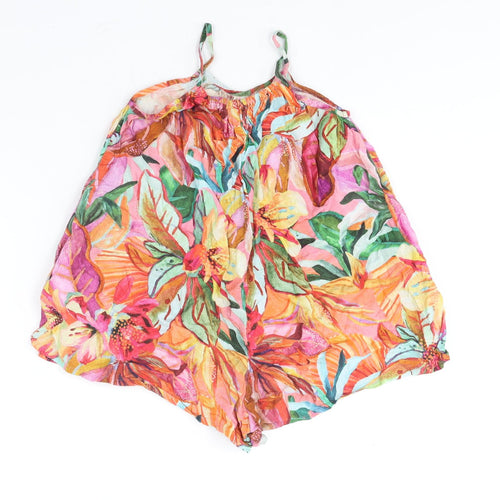 NEXT Girls Multicoloured Floral Cotton Romper One-Piece Size 6 Years Pullover