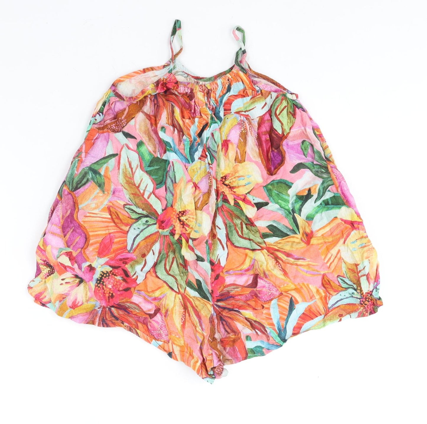 NEXT Girls Multicoloured Floral Cotton Romper One-Piece Size 6 Years Pullover