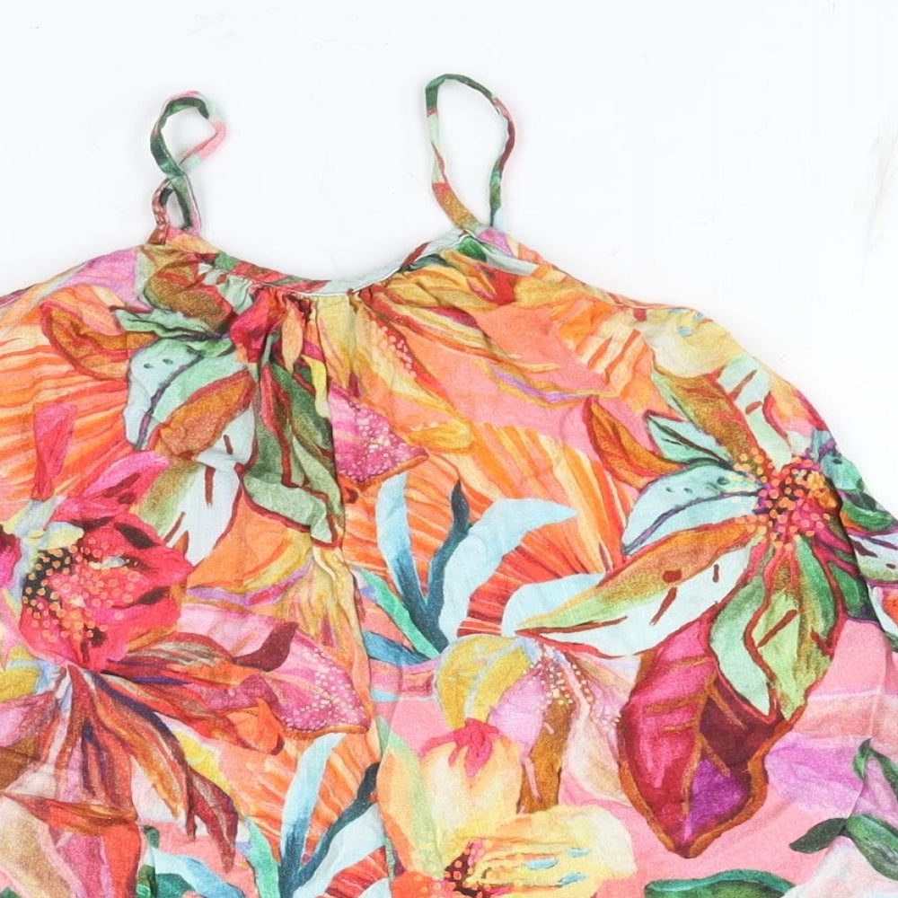 NEXT Girls Multicoloured Floral Cotton Romper One-Piece Size 6 Years Pullover