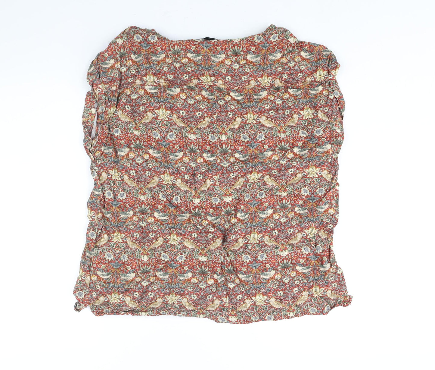 NEXT Womens Multicoloured Geometric Viscose Basic Blouse Size 20 Boat Neck - William Morris Print