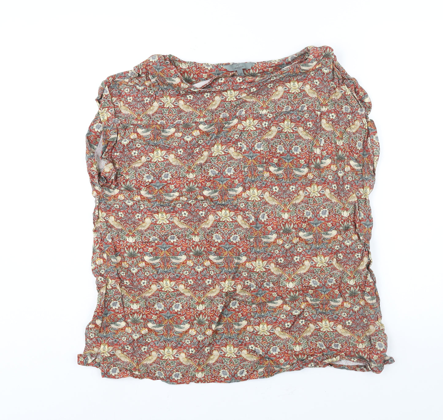 NEXT Womens Multicoloured Geometric Viscose Basic Blouse Size 20 Boat Neck - William Morris Print