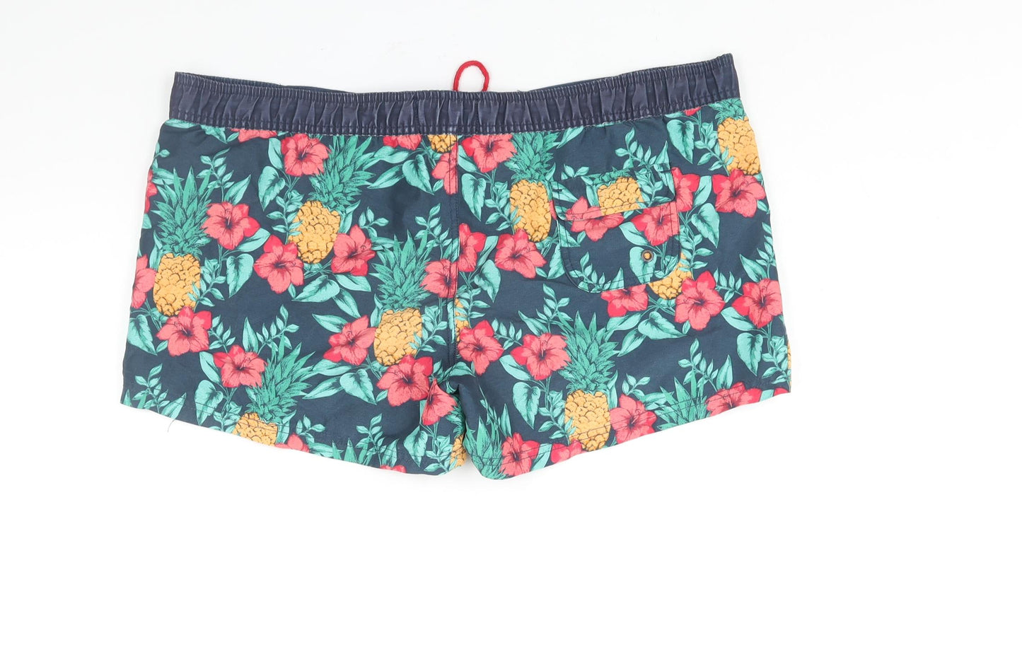 Fat Face Womens Blue Floral Polyester Basic Shorts Size 14 L3 in Regular Lace Up