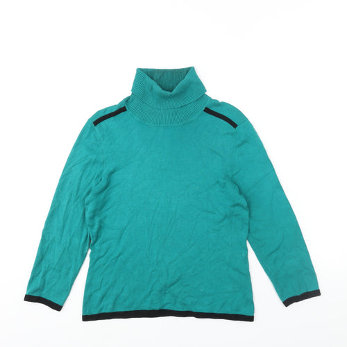 Precis Womens Green Roll Neck Viscose Pullover Jumper Size S