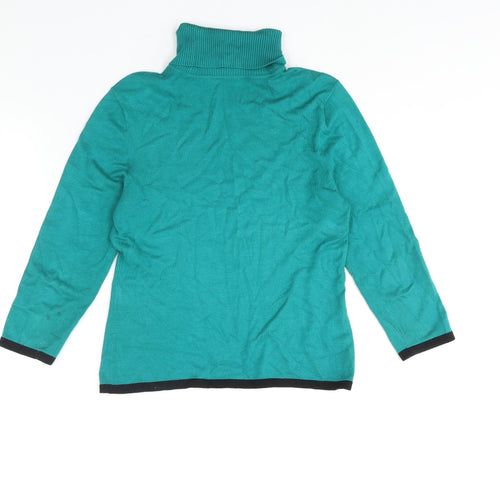 Precis Womens Green Roll Neck Viscose Pullover Jumper Size S